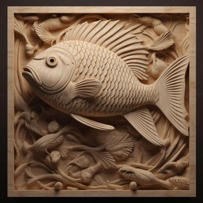 Nature and animals (st Lalius fish 4, NATURE_4840) 3D models for cnc